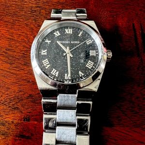 Silver and Midnight blue Michael Kors watch